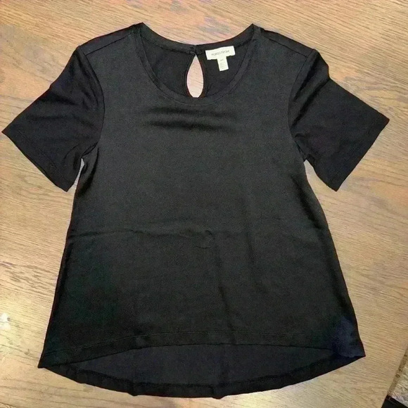 Nordstrom Black Oversized Crewneck Blouse with Keyhole back, size XXS - Picture 1 of 5